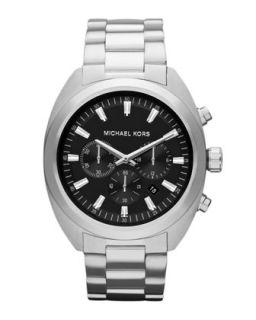Y18G6 Michael Kors Silver Color Stainless Steel Dean Chronograph Watch