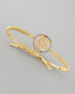 Tai Lotus Charm Braided Bracelet, Gold   