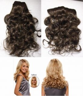 Wavy Curl Clip on Clip in Hair Volumizer Heat Proof Extension One