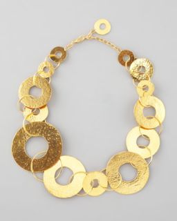 Herve Van Der Straeten Gold Disc Necklace   Neiman Marcus