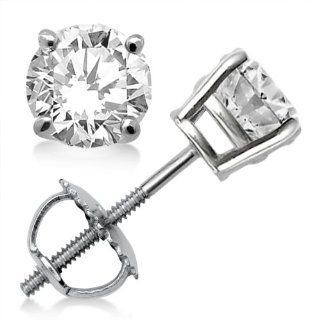 00ct. Prong Set Diamond Stud Earrings in Platinum (G H, VS2 SI1