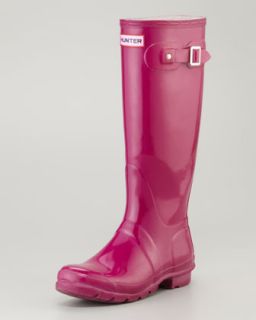 X18EE Hunter Boot Original Tall Glossy Welly Boot, Violet