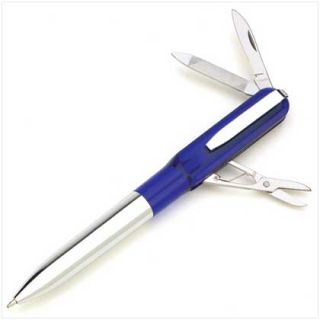 Hideaway Knife Pocket Pen mini scissors, a nail file, and a sharp