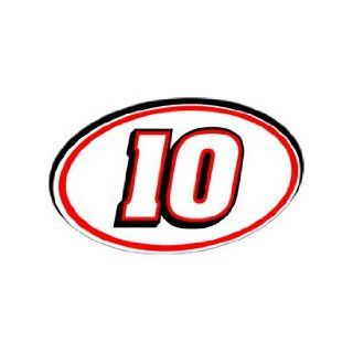 10 Number   Jersey Nascar Racing Window Bumper Sticker : 