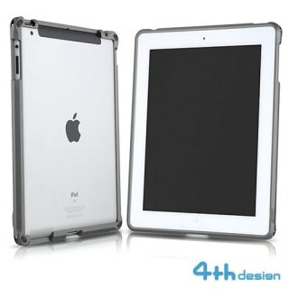 4th Design Aluminum New iPad 3 iPad 2 Case Bumper TITAN Grey