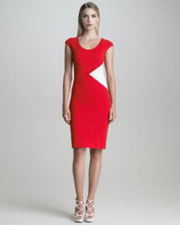 Armani Collezioni Contrast Panel Milano Jersey Sheath Dress   Neiman