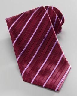 N24UR Charvet Tonal Stripe Silk Tie, Maroon