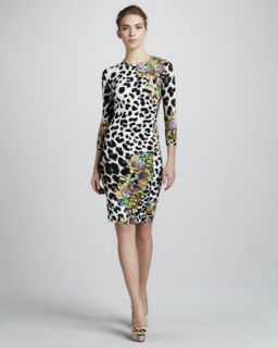 B22DN Versace Animal & Floral Print Sheath Dress