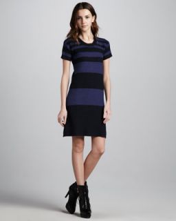 Burberry Brit Striped Short Sleeve Knit Dress   