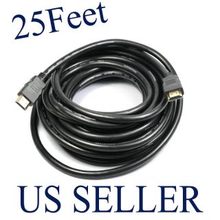 25 FEET HDMI HIGH SPEED PREMIUM CABLE For LCD HDTV Blu ray PS3 25FT