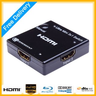 HDMI Three Way Mini Switch 3 Inputs 1 Output Auto 1080p Full HD