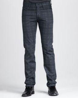 For All Mankind Slimmy Plaid Jeans, Dark Gray   