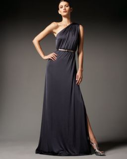 Halston Heritage One Shoulder Knot Gown   
