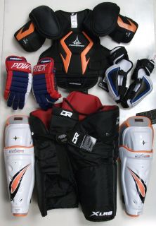 SR Hockey Equipment Set Gloves Shoulder Shin Elbow Pant