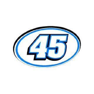 45 Number Jersey Nascar Racing   Blue   Window Bumper Sticker  
