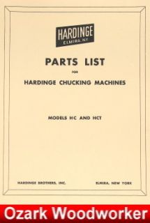 HARDINGE HC HCT Chucking Lathe Parts Manual