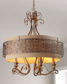 John Richard Collection Etched Gold Chandelier   