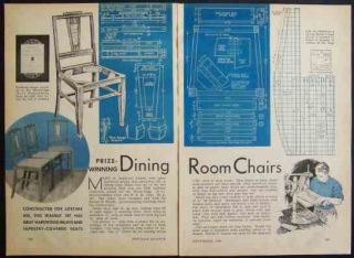 Dining Room Chair 1938 HowTo Build Plans Sheraton Style