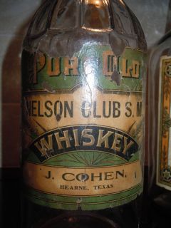 RARE Pre Pro Hearne Texas Whiskey Bottle Pre Prohibition Texas Bottle