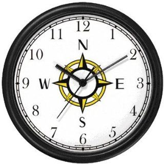 Navigational Compass Nautical Theme Wall Clock by