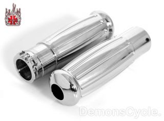 Chrome Billet Bicycle Style Custom Hand Grips Set Fits Harley