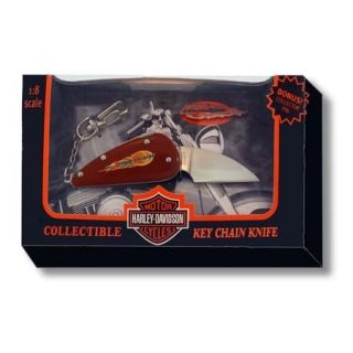 Harley Davidson Pocket Knife Red Flame Key Chain New