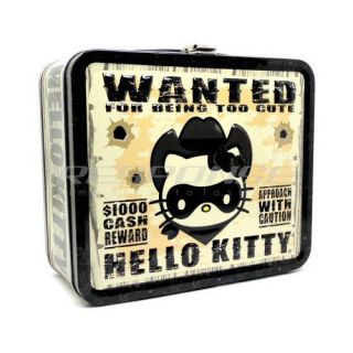 Hello Kitty Western Bandit Lunch Box Pail Case Cute Sanrio Genuine