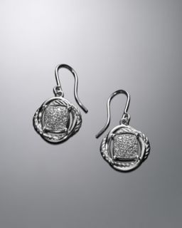 David Yurman 7mm Pave Diamond Infinity Drop Earrings   