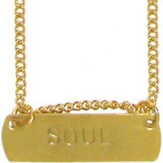 1 24K Layered Brass Soul Necklace On 20 Chain In Gold