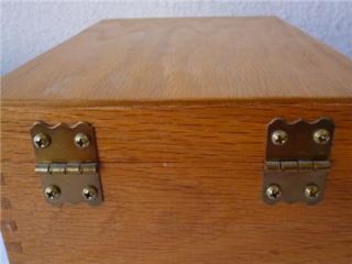 Vintage Wooden File Box Large Dovetailed Oak Recipe Drawer Library