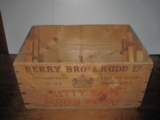 Vintage Berry Bros Rudd Cutty Sark Scotch Whisky Wooden Crate New York