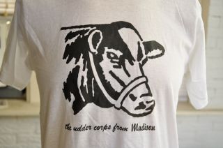 vintage THE UDDER CORPS FROM MADISON SCOUTS T SHIRT ~ 80s/70s DRUM