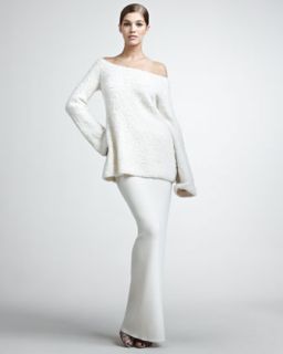 41XW Donna Karan Wool/Cashmere Boucle Pullover & Long Skirt