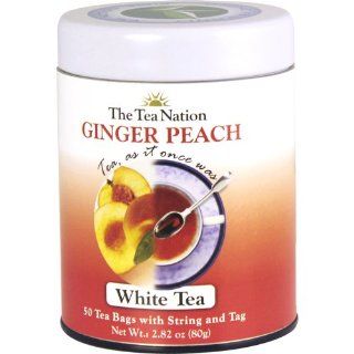 The Tea Nation Ginger Peach Tea, White Tea, 50 Count Tea Bags (Pack of