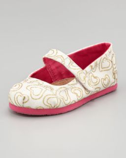  jane available in ivory gold $ 45 00 toms tiny glitter mary jane