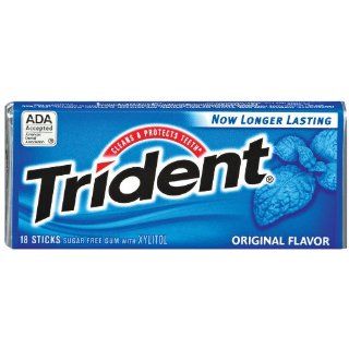 Trident Gum, Original Flavor 18 Stick Packs (Pack of 5) 