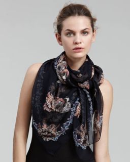 Alexander McQueen Shell and Skull Print Scarf   
