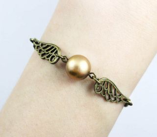 Harry Potter Golden Snitch Bracelet Bronze Double Sided Wings Handmade