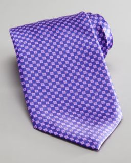 Stefano Ricci Mini Squares Silk Tie, Purple   