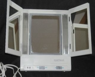 hartman 3 way lighted makeup mirror with extra outlet