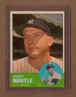 1963 Topps 200 Mickey Mantle Yankees HOF