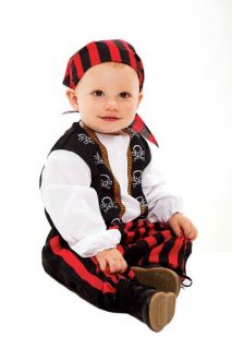  Little Pirate Prince Costume, Red/Black, 12   18 Months Clothing