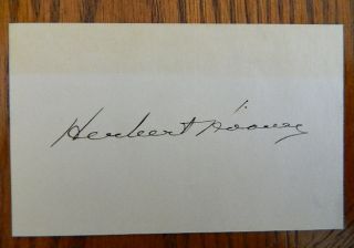 herbert hoover signed card card does have tape residue but not