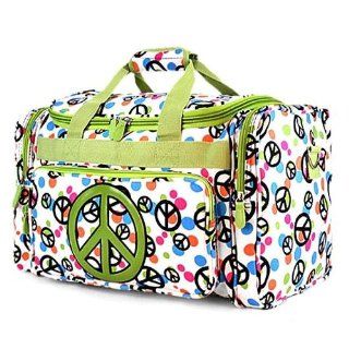 Green Peace Sign Duffle Bag   Large   19 Clothing