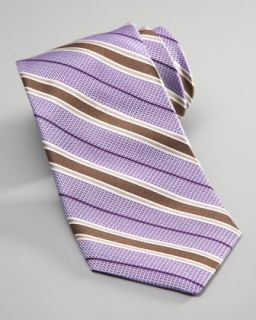 Ike Behar Satin Stripe Tie, Light Purple   