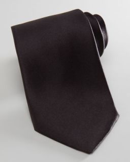 Armani Collezioni Solid Satin Tie, Black   