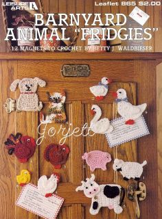 Barnyard Animal Fridgies Magnets Crochet Patterns New