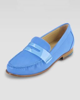 Air Monroe Suede Penny Loafer, Blue Topaz