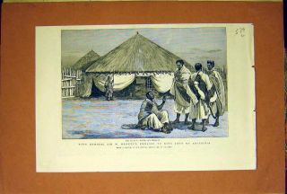 Hewett Embassy King John Abyssinia Villiers Print 1884