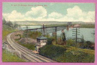 Havre de Grace,Maryland B&O RR Bridge Baltimore & Ohio Railroad 1911